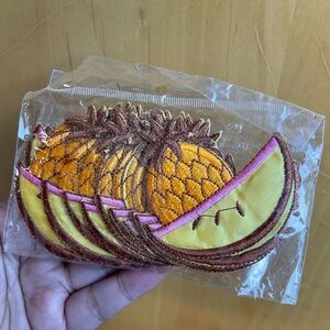 (10) Vibrant Assorted Fruits Iron-On Patches - Sliced Pineapple Design